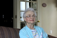 a senior woman in an assisted living facility