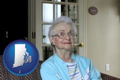 Rhode Island - a senior woman in an assisted living facility